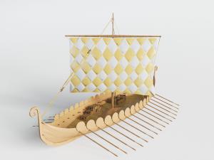 欧式实木带双桨的帆船