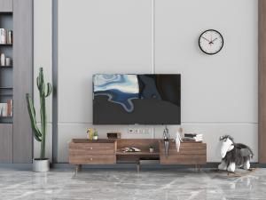 北欧实木电视柜电视机