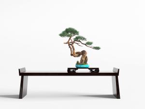 中式端景台盆景盆栽3d模型 中式端景台盆景盆栽