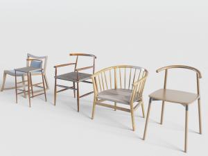 新中式实木边框的餐椅