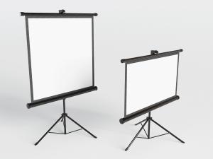 现代立式带支架的投影幕布