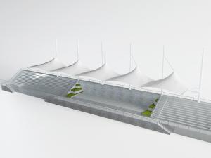 体育看台拉膜雨棚