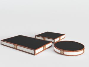中式长方形圆形吸顶灯3d模型 中式长方形圆形吸顶灯