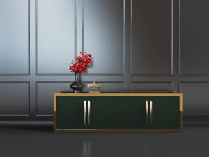 新中式金色边框电视柜