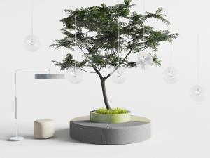 圆形树桩椅子公共椅