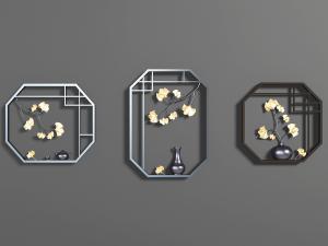 中式多边形窗格墙饰挂件