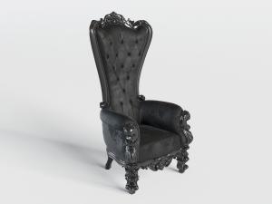 欧式古典高靠背单人沙发3d模型 欧式古典高靠背单人沙发