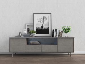 现代北欧灰色电视柜