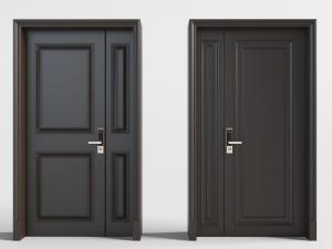 现代带密码锁的字母入户平开门