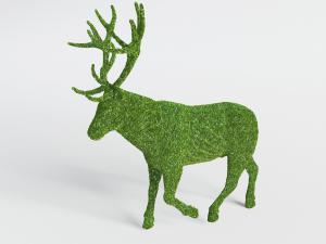 绿草雕塑麋鹿