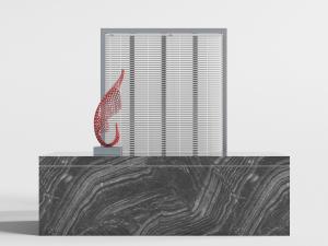 新中式大理石前台接待台