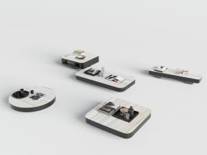 新中式现代方形圆形茶几3d模型 新中式现代方形圆形茶几