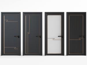 新中式黑色平开门