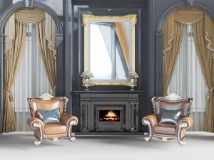 欧式壁炉单人沙发