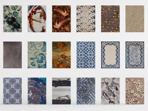 新中式长方形地毯3d模型 新中式长方形地毯