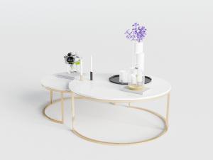 新中式圆形大理石茶几3d模型 新中式圆形大理石茶几