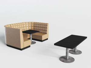 现代黄色餐厅三面卡座3d模型 现代黄色餐厅三面卡座