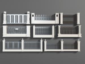 欧式石材铁艺围栏院墙