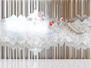 中式立体山脉背景墙3d模型 中式立体山脉背景墙