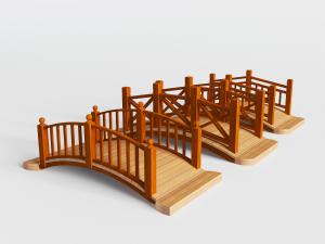 中式实木拱形小桥