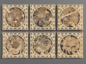 中式窗格花格雕花