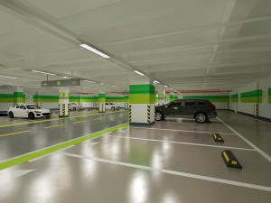 现代地下车库停车场