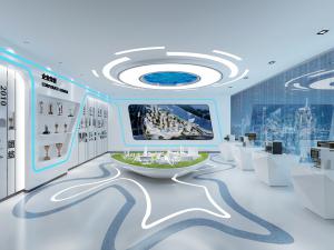 现代售楼处大厅展厅沙盘