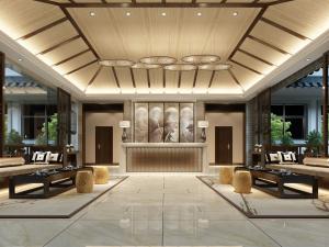 新中式酒店大厅接待前台