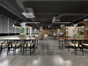 工业风图书室阅览室书吧3d模型 工业风图书室阅览室书吧