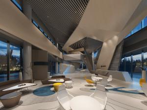 后现代售楼处大堂大厅接待区前台