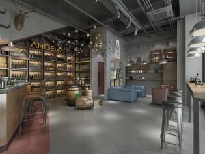 工业风酒吧前台酒架