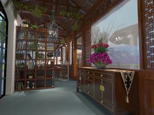 新中式餐馆饭店酒吧门厅玄关