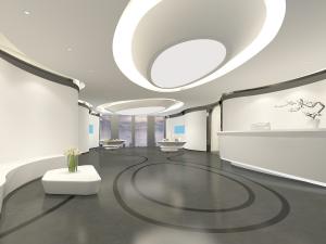 后现代售楼部前台接待台沙盘