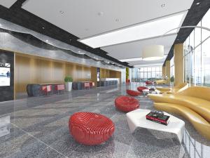 后现代大厅大堂前台接待台休息区