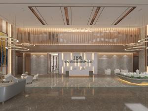 现代轻奢售楼部大厅大堂前台接待台沙盘