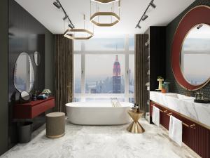 现代轻奢卫生间卫浴间浴缸