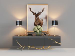 后现代电视柜、装饰画