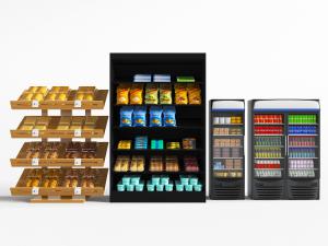 现代超市零食糕点货架饮料保鲜柜