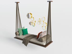 现代无扶手的吊凳秋千凳