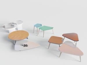 北欧圆形三角形茶几3d模型 北欧圆形三角形茶几