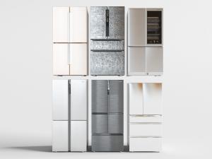 后现代灰色皱纹电冰箱