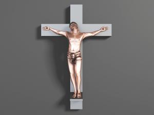 欧式钉在十字架上的主耶稣雕塑