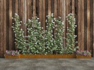 现代实木栅格花盆盆栽植物