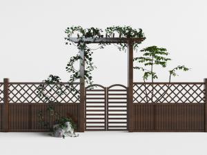 美式带篱笆围栏的庭院大门