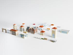 现代欧式门卫房、地下车库玻璃房