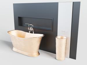 北欧金色浴缸浴盆