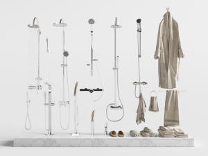 现代不锈钢花洒水龙头毛巾