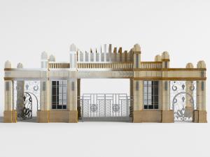 欧式带有门卫室的社区大门