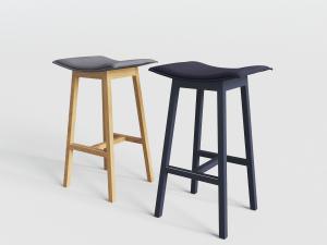 北欧实木方形支架的吧凳