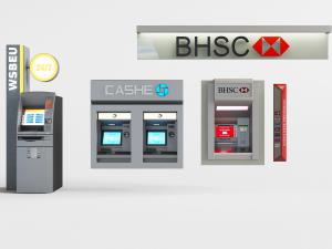 银行嵌入式、立式自动取款机